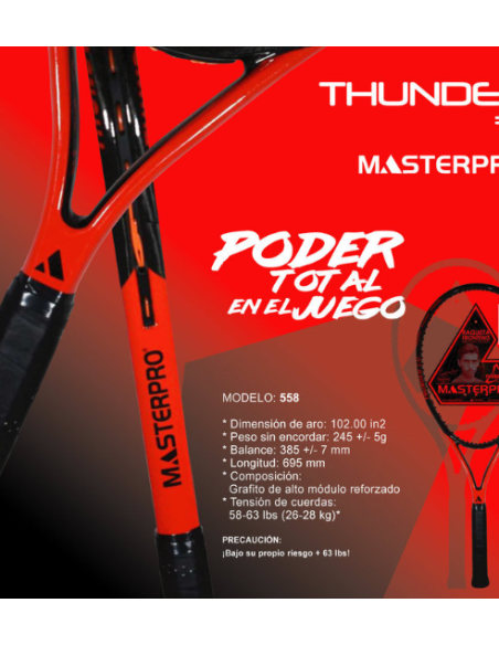 Raqueta de Frontenis Master Pro Thunder 3.0 de DOBLE ENCORDADO|Comprar