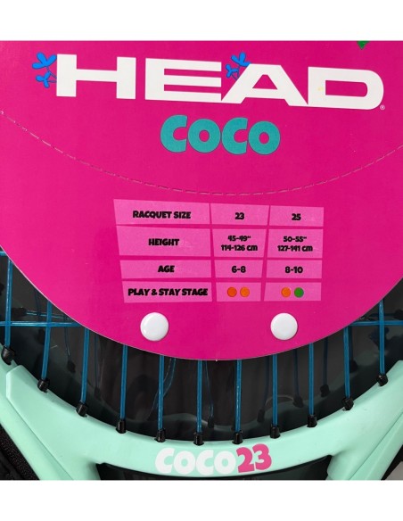 Raqueta de Tenis Junior Head Coco para niños color Rosa y Turquesa
