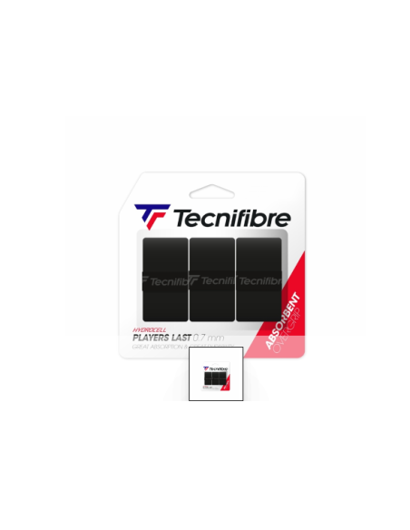 Pack de 3 Sobregrip para raqueta Tecnifibre Players Last de 0,7mm y