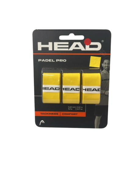 Pack de 3 Sobre Grip Head Padel Pro Tackiness comfort de 0,6mm en