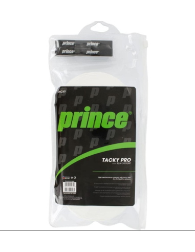 Pack de 2 rollos de 30 sobre grips Prince Tacky Pro de 0,6mm en color