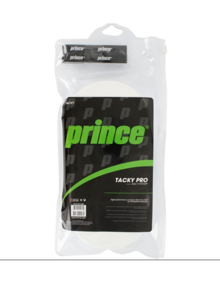 Pack de 2 rollos de 30 sobre grips Prince Tacky Pro de 0,6mm en color