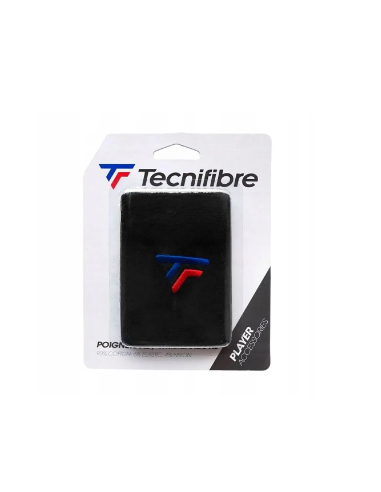 Muñequera Tecnifibre Poignets Wristband en color Negro-54WRXLBLAC