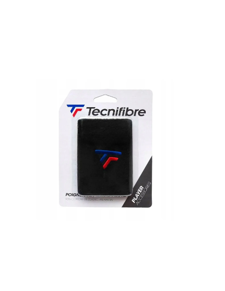 Muñequera Tecnifibre Poignets Wristband en color Negro-54WRXLBLAC