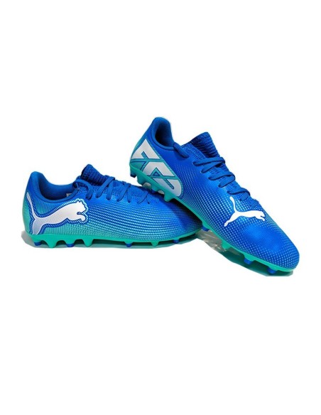 Puma Future 7 Play Mg Azul y Blanco | Botas fútbol