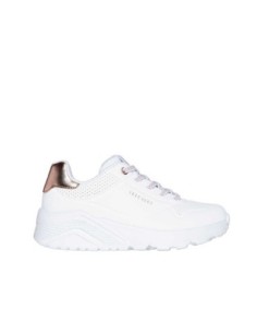Zapatillas Deportivas Casual Niña y Mujer Skechers Uno Lite Metallic Mode Blancas Comodas-310384L/WHT