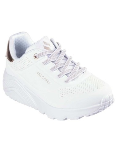 Zapatillas Deportivas Casual Niña y Mujer Skechers Uno Lite Metallic Mode Blancas Comodas-310384L/WHT