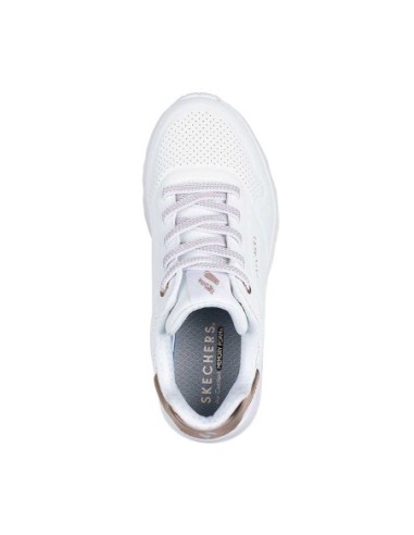 Zapatillas Deportivas Casual Niña y Mujer Skechers Uno Lite Metallic Mode Blancas Comodas-310384L/WHT