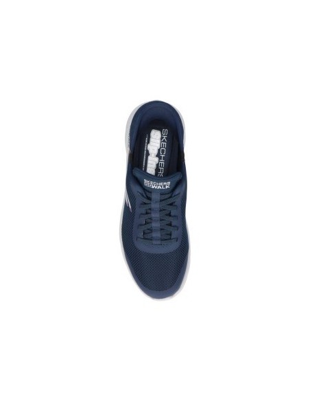 Zapatillas Running Hombre Skechers Slip-Ins Go Walk Flex Hands Up Azul Comodas-216324/NVY