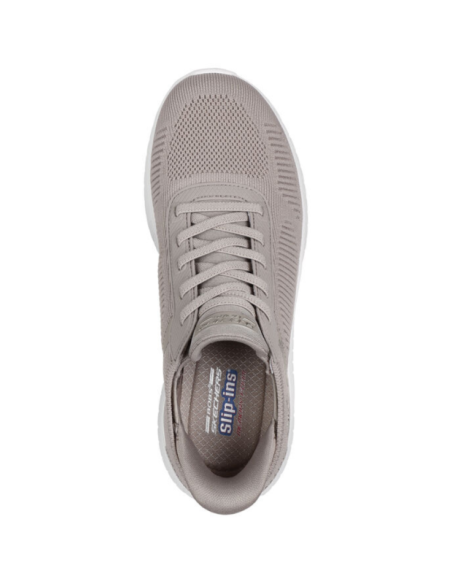 Zapatillas Deportivas Mujer Skechers Slip-Ins Bobs Squad Chaos Current Muse Beige Comodas-117497/TPE