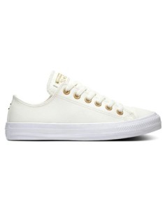 Zapatillas Casual Mujer Converse Ctas Ox Egret Blanco y Dorado Piel-568662C