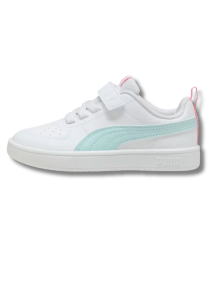 Zapatillas Casual Niño Puma Rickie AC+ PS Blanco y Azul Celeste Comodas- 385836-42