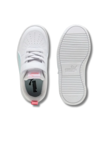 Zapatillas Casual Niño Puma Rickie AC+ PS Blanco y Azul Celeste Comodas- 385836-42
