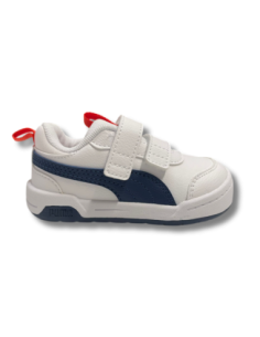 Zapatillas Casual Infantil Puma Multiplex Blancas-Marino Ligeras- 312151-04