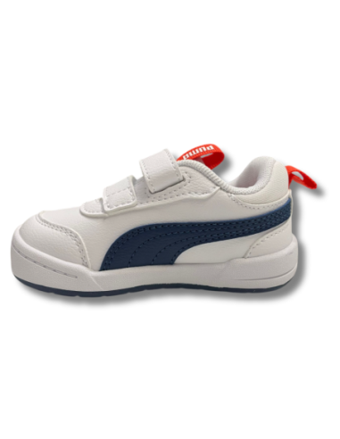 Zapatillas Casual Infantil Puma Multiplex Blancas-Marino Ligeras- 312151-04
