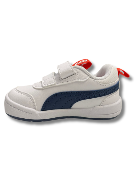 Zapatillas Casual Infantil Puma Multiplex Blancas-Marino Ligeras- 312151-04