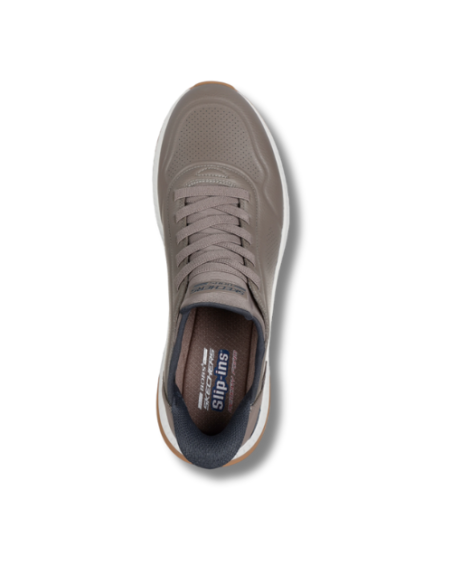 Zapatillas Casual Hombre Skechers Bobs Squad Gris Comodas-118424/TPE