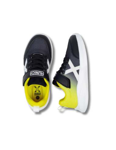 Zapatillas Casual Niño Munich Mini Leta 03 Negro y Amarillo Ligeras-8935003