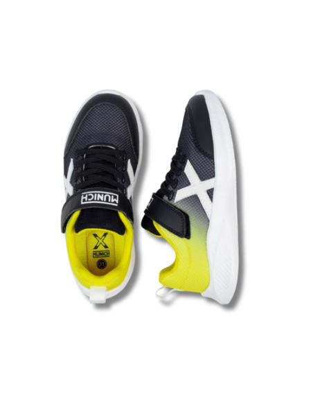 Zapatillas Casual Niño Munich Mini Leta 03 Negro y Amarillo Ligeras-8935003