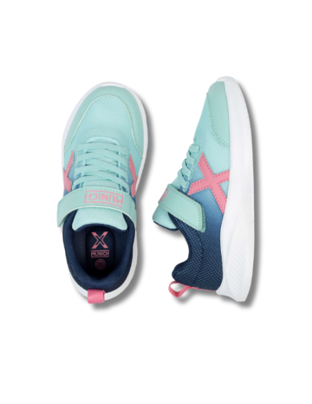 Zapatillas Casual Niña Munich Mini Leta 06 Verde agua, Rosa y Azul Ligeras-8935006
