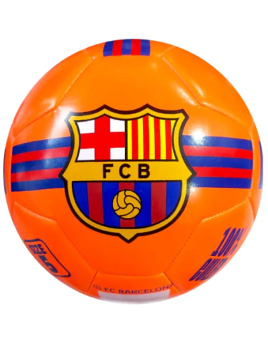 Balón FC Barcelona naranja flúor talla 5 | Visible