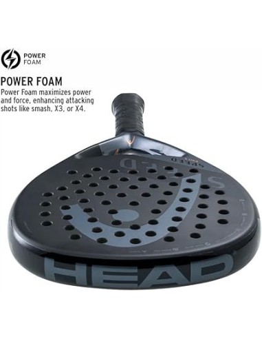 Pala Pádel Head Speed Pro X 2023 Negra y Gris Oscuro Ligera- 221043