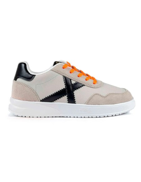 Zapatillas Casual Infantil Munich Mini Balloo 04 Gris y Negro Ligeras-8893004