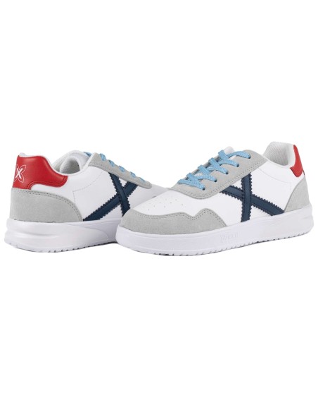 Zapatillas Casual Infantil Munich Mini Balloo 05 Blanco Azul Ligeras-8893005