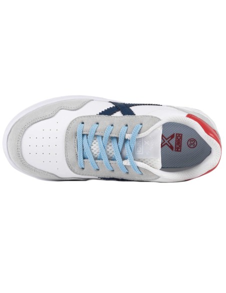 Zapatillas Casual Infantil Munich Mini Balloo 05 Blanco Azul Ligeras-8893005