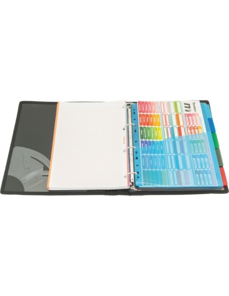 CARPETA BLOCK 4 ANILLAS PP CON RIBETE NEGRO | Material Escolar