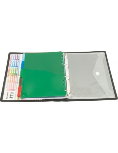 CARPETA BLOCK 4 ANILLAS PP CON RIBETE NEGRO | Material Escolar