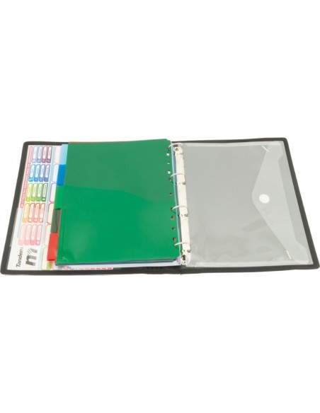 CARPETA BLOCK 4 ANILLAS PP CON RIBETE NEGRO | Material Escolar