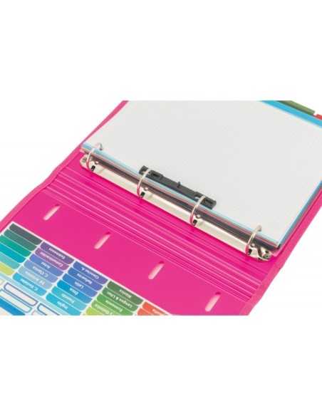 CARPETA BLOCK 4 ANILLAS PP CON RIBETE PINK | Material Escolar