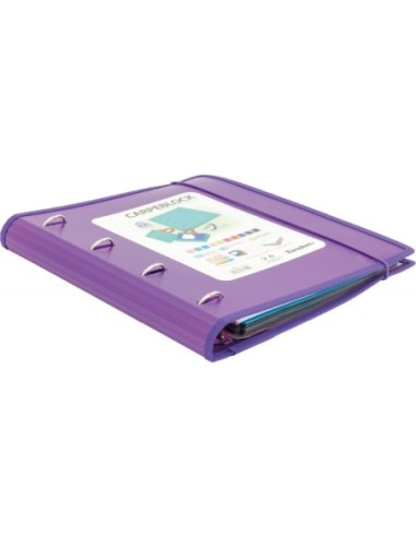 CARPETA BLOCK 4 ANILLAS PP CON RIBETE MORADO | Material Escolar