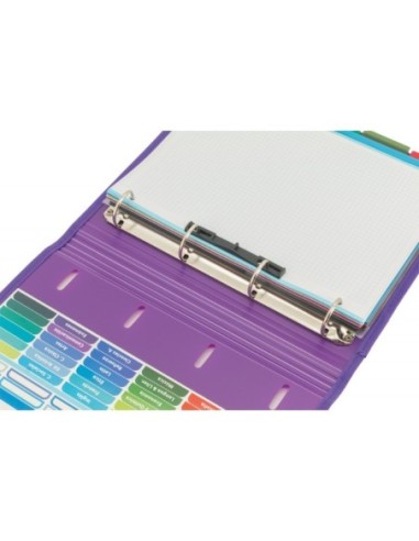CARPETA BLOCK 4 ANILLAS PP CON RIBETE MORADO | Material Escolar
