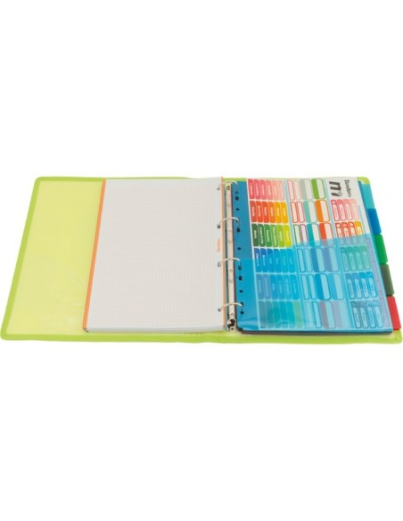 CARPETA BLOCK 4 ANILLAS PP CON RIBETE VERDE | Material Escolar