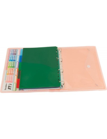 CARPETA BLOCK 4 ANILLAS PP CON RIBETE NARANJA | Material Escolar