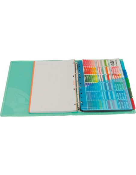 CARPETA BLOCK 4 ANILLAS PP CON RIBETE V.AGUA | Material Escolar