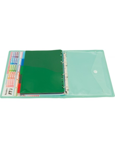 CARPETA BLOCK 4 ANILLAS PP CON RIBETE V.AGUA | Material Escolar