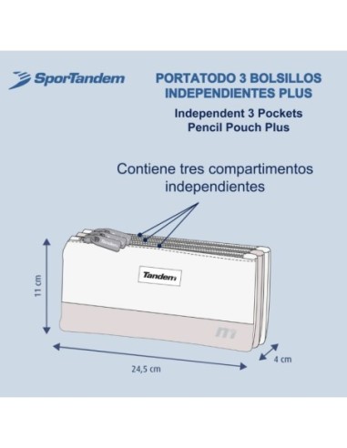 PORTATODO 3 BOLSILLOS INDEPENDIENTES PLUS | Estuche Escolar